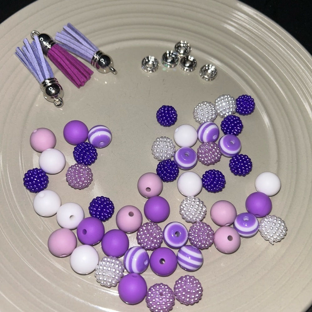 Purple Dream silicone and pastel Beaded Set – 43 pcs